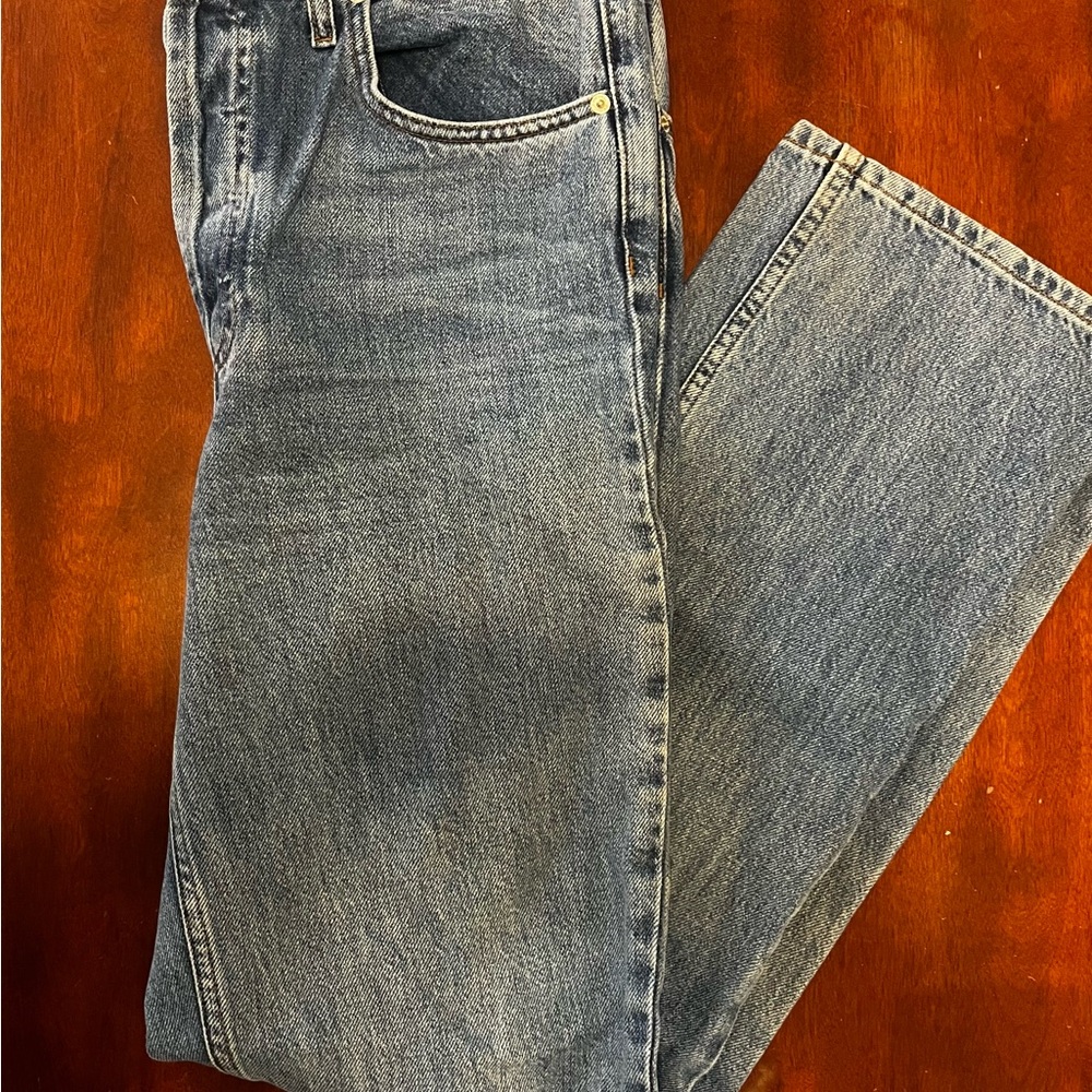 Topshop Kort Mid Rise Relaxed Straight Leg Jeans